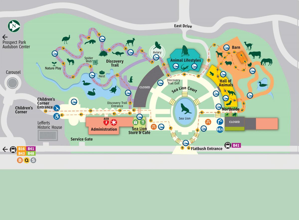 Карта парка Бруклинского зоопарка