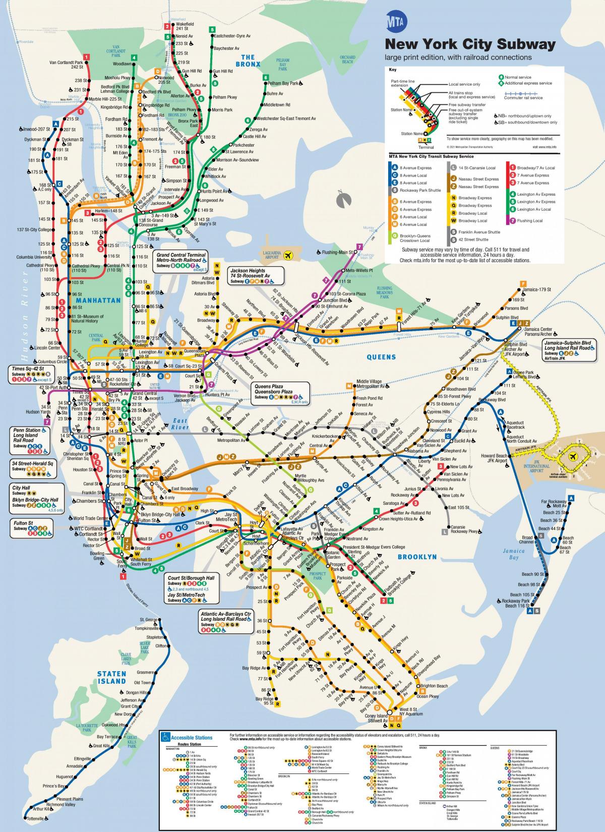 Карта станций метро Бруклина