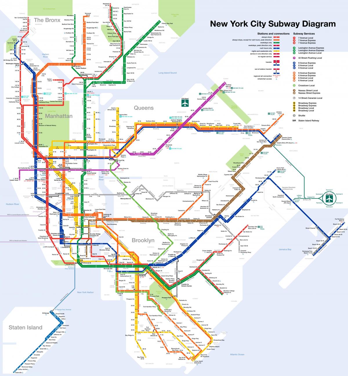 Карта железнодорожных станций Бруклина