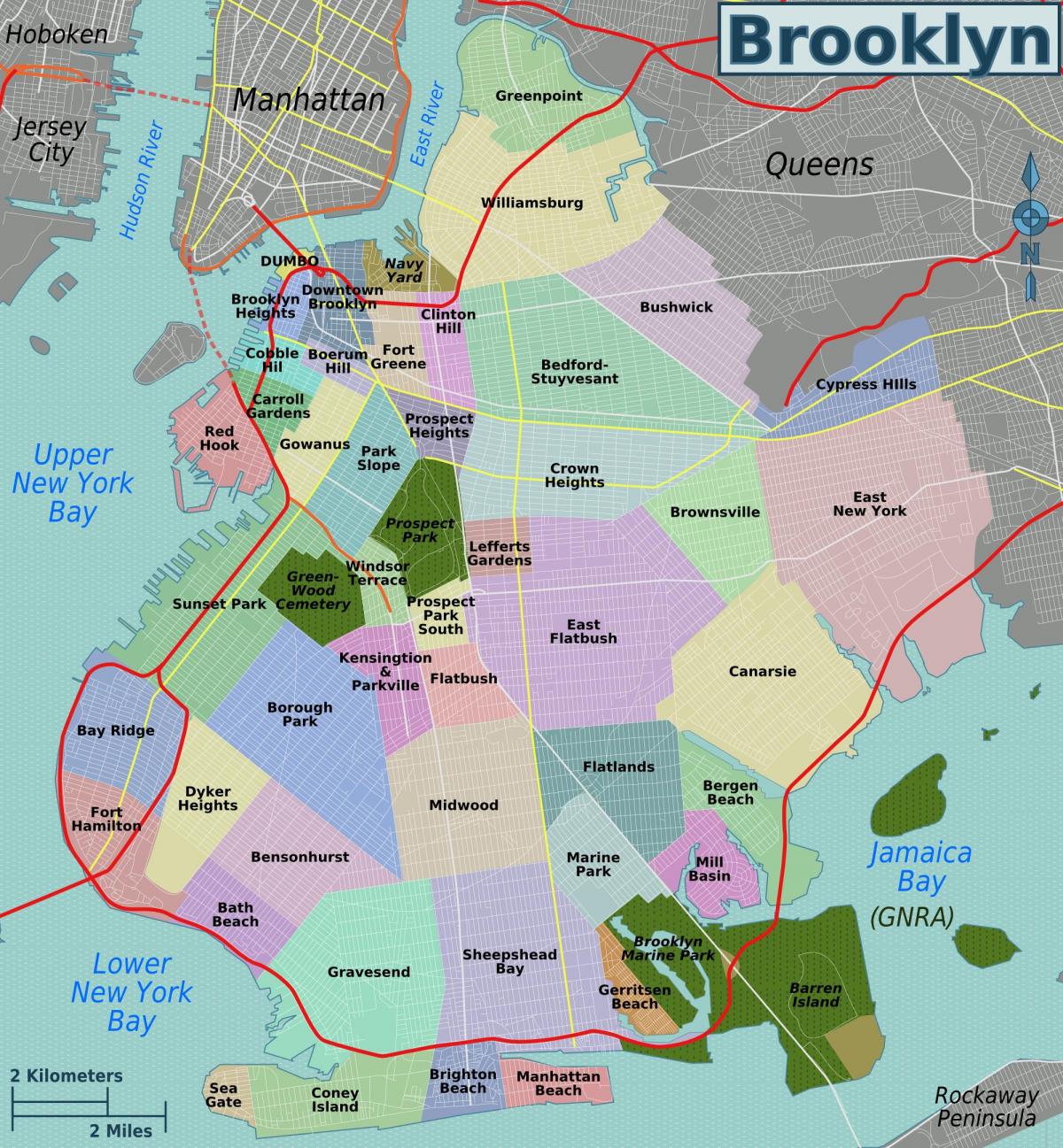 Карта района Бруклина