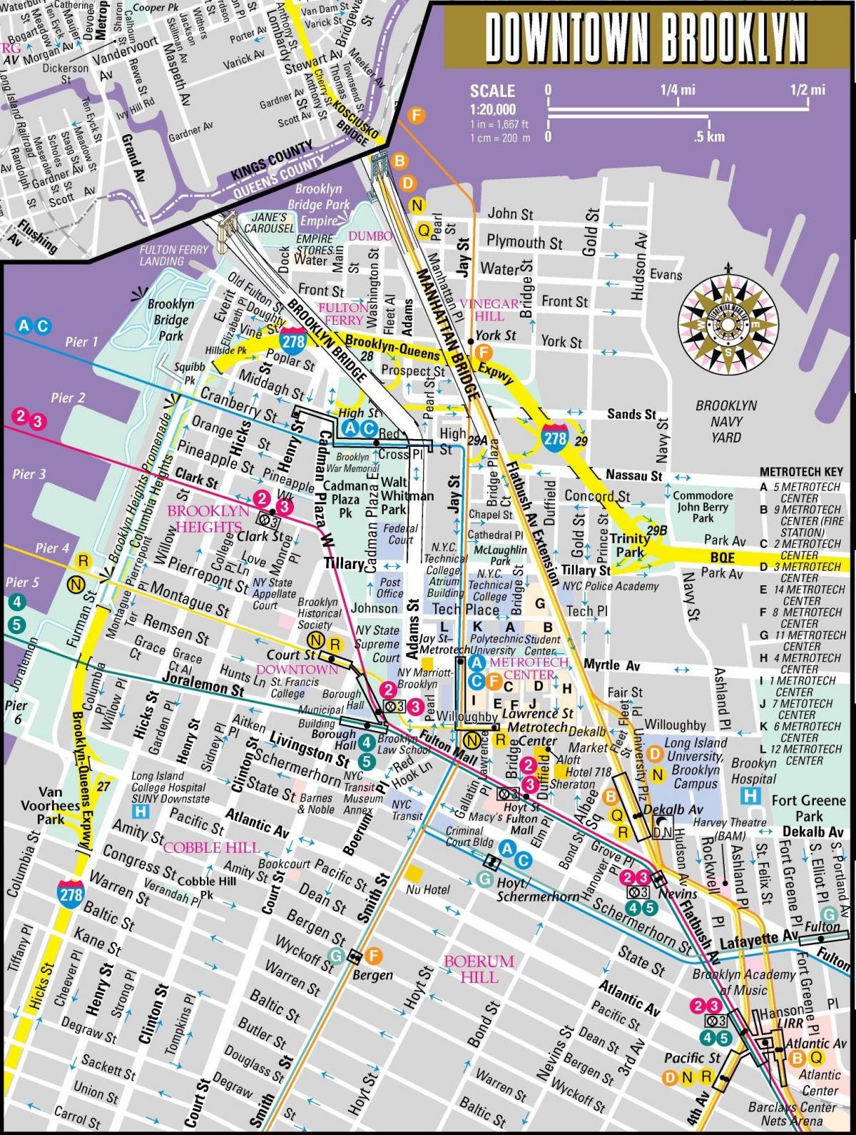 Карта центра Бруклина